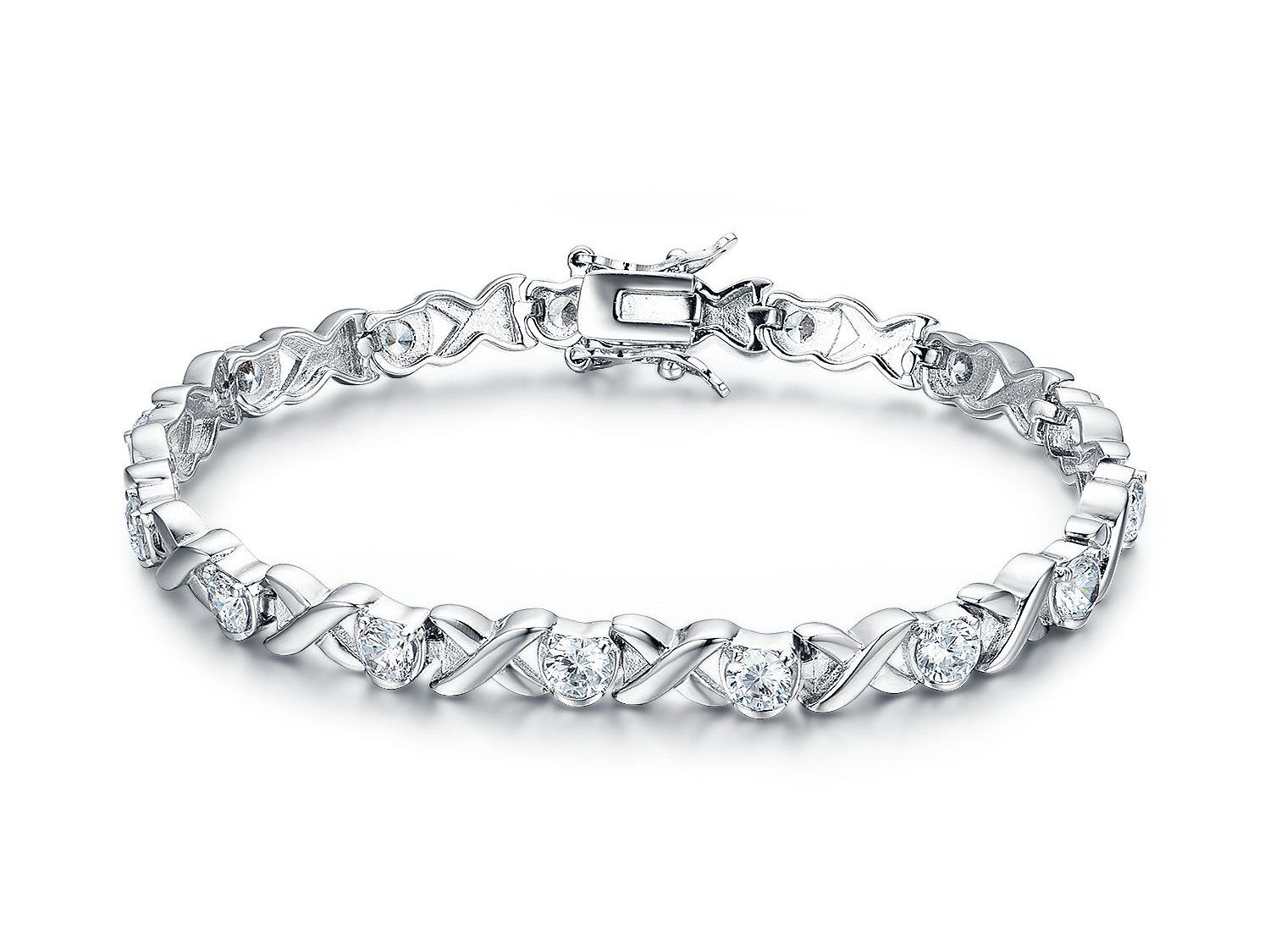 Cubic Zirconia XO Tennis Bracelet