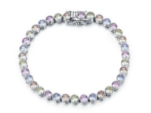 4MM Multi Color Cubic Zirconia Bezel Tennis Armband