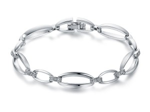 Sterling Silver Linked Oval Bracelet