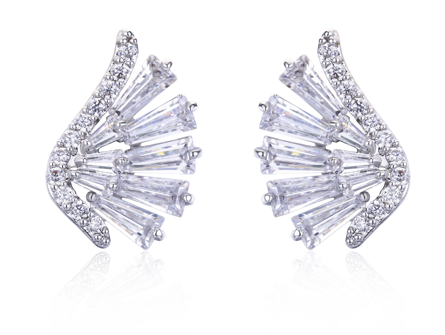 Angel wings Shape AAA CZ Stud Earrings For Women Girls