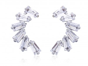 Baguette CZ me Sterling Silver Stud whakakai, mau ia rā whakakai Stud