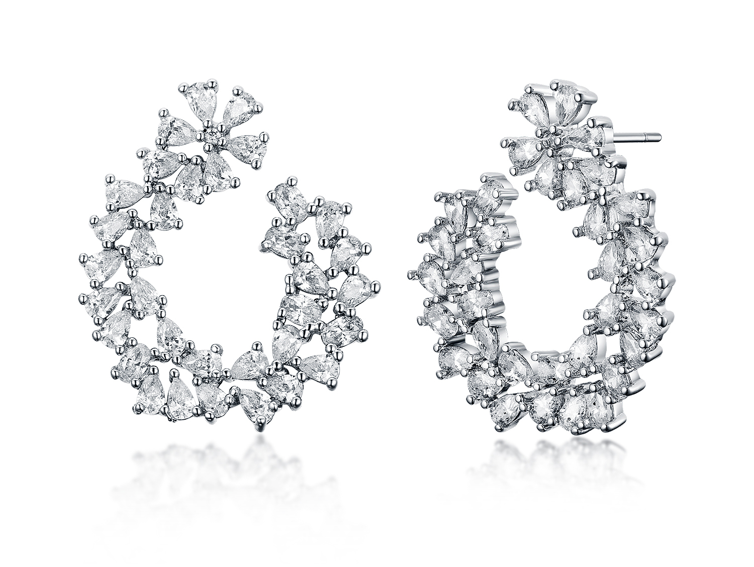 Cocktail Bling Stud -korvakorut AAA Cubic Zirkonia naisten tytöille