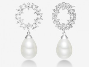 Eshine Bridal Boucles d'oreilles à tige en perles pour mariage