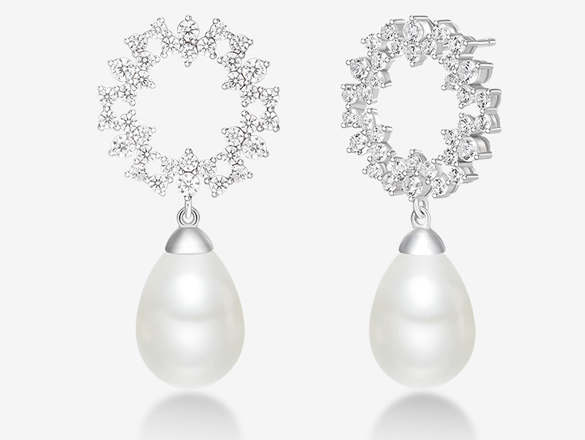 Eshine Bridal Pearl Stud Amacici for Wedding Bridal