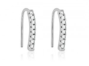 Stelring Silver curved bar hook earring for Girls