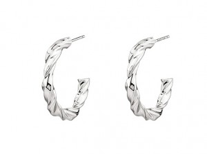 Eshine 925 Sigature Twisted C-Hoop Earrings