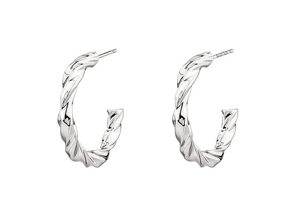 Eshine 925 Sigature Twisted C-Hoop Earrings