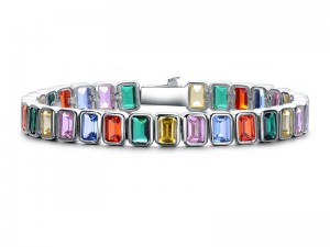 Eshine Multi Color Cubic zirconia stones Tennis Bracelet