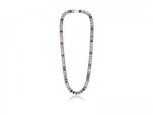 Collana Donna Tuscany Silver In Argento 925 Placcato Rodio - Pendente A Goccia Su Catena 51cm + Estensione 10cm