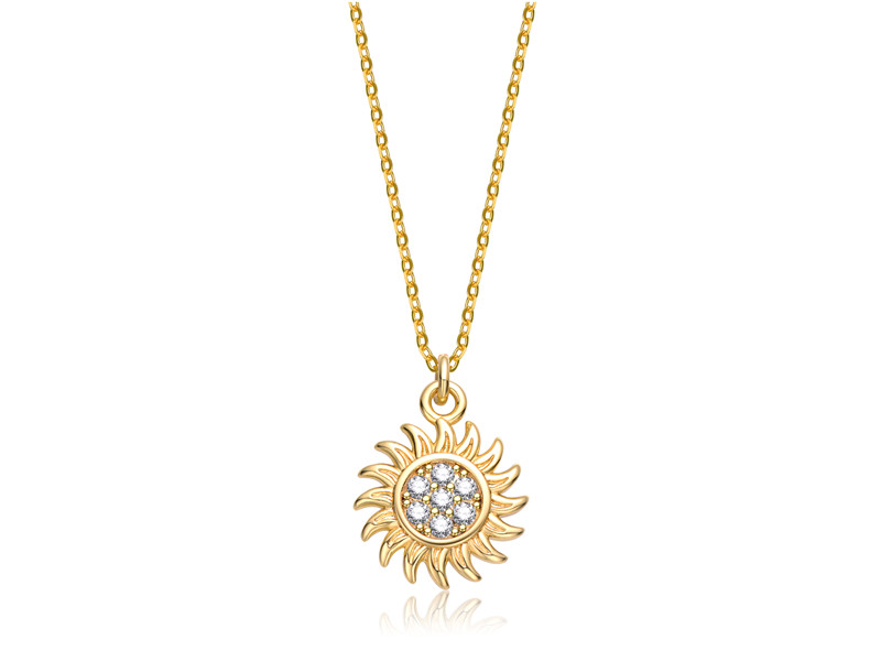 Golden Sunflower Pendant Necklace -01