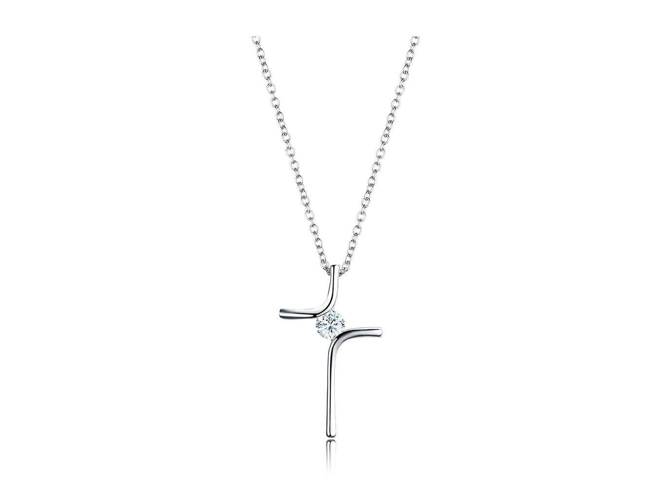 Collier avec pendentif croix en moissanite en argent sterling pour filles