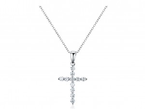 Kalung Pendant Cross ing Silver kanggo Wanita