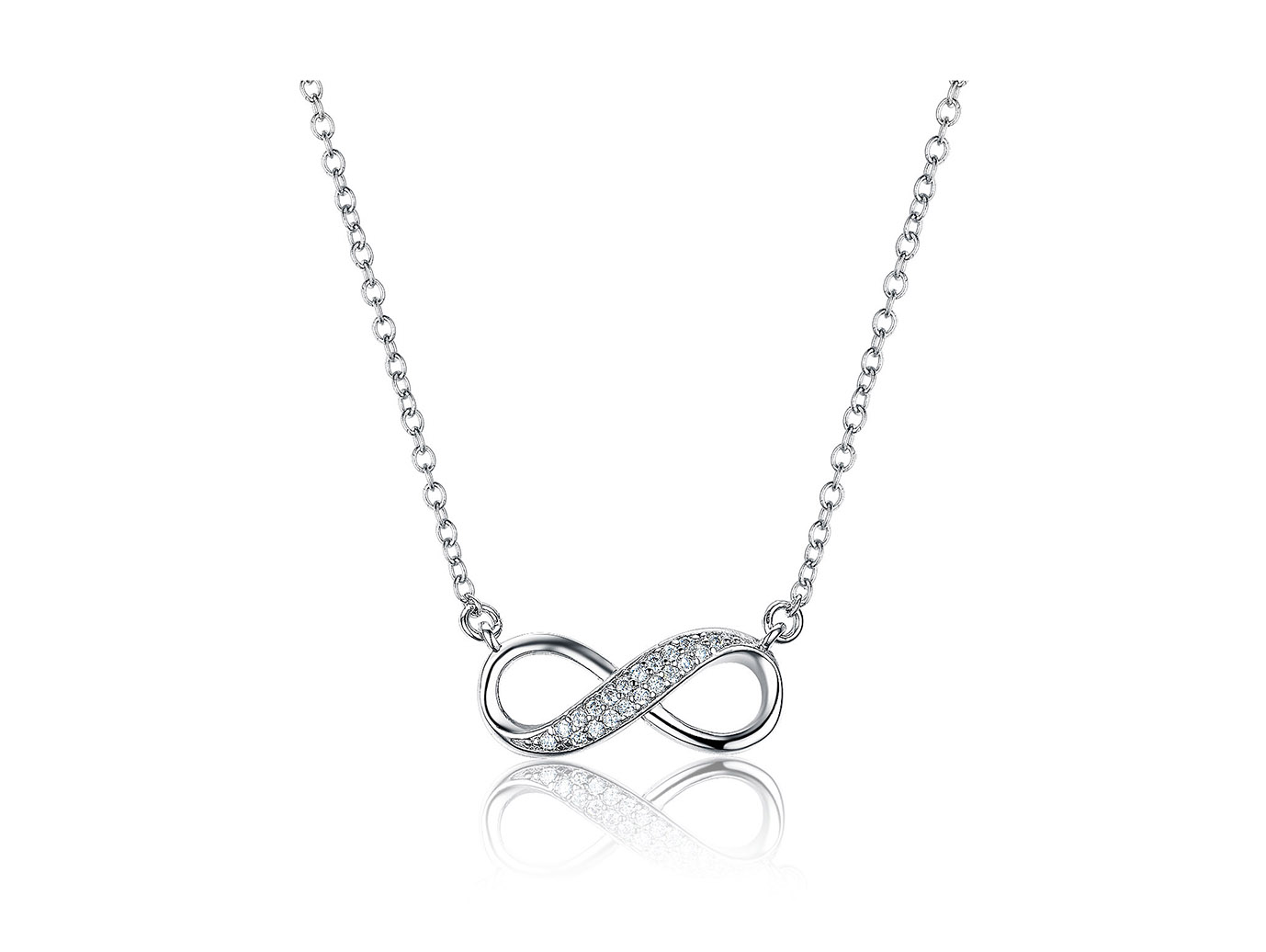 Collier pendentif infini en argent sterling, 16″ + rallonge 2″