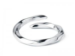 Sterling Silver Open Band အမျိုးသမီးအတွက် Polished Twisted Ring