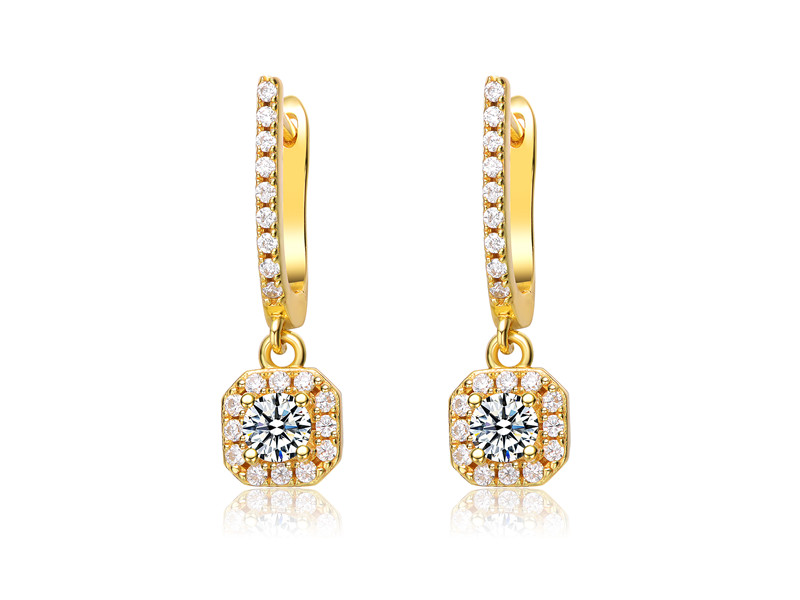 Stelring Silver CZ Pave gutta Earring